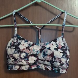 Floral Strappy Sports Bra